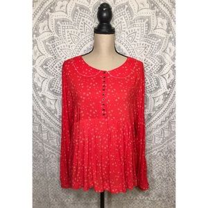 FREE PEOPLE Babydoll Peter Pan Collar Top
